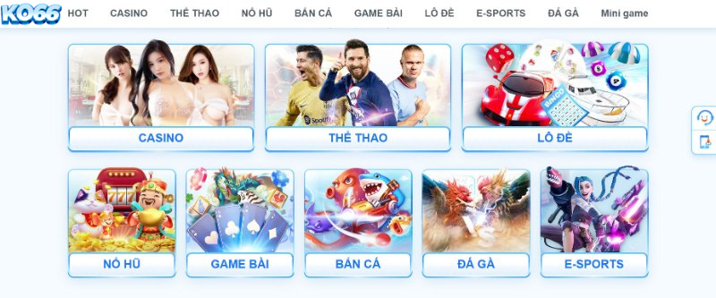 Trò chơi phổ biến tại Casino Ko66